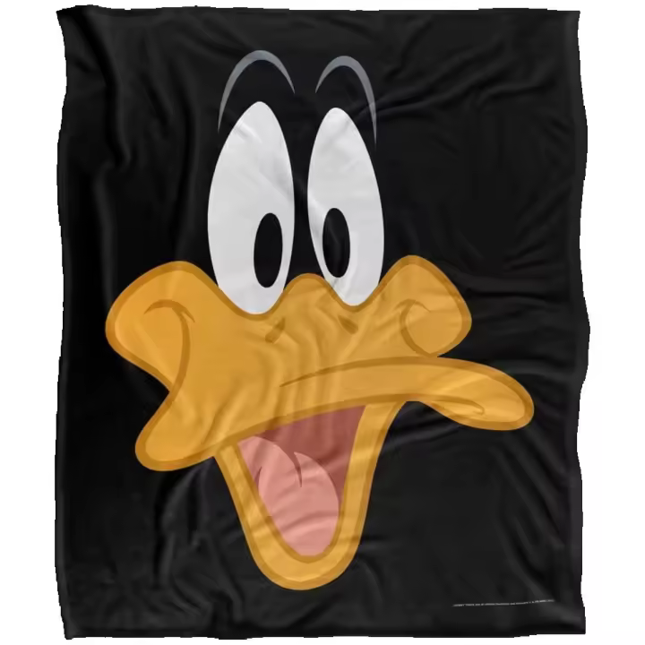 Manta de Looney Tunes, tacto sedoso, cara Daffy, tiro súper suave - 1