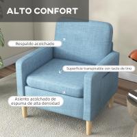 Sofá Moderno de Poliéster con 2 Bolsillos Azul Claro 200 kg de Carga Para Dormitorio Oficina - details 21