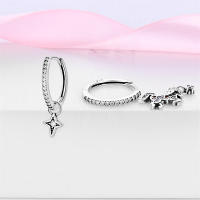 2023 100% Plata de Ley 925 2 uds pendientes de aro con dijes para mujer elegantes pendientes de arcoíris de ensueño regalos de joyería de cumpleaños perfectos - details 9