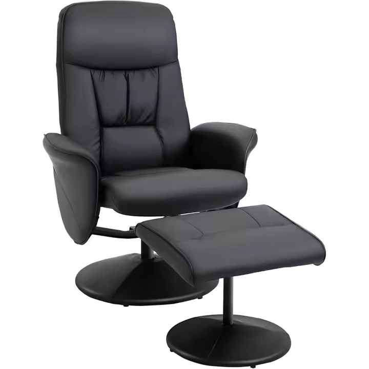 Reclinable hasta 145° °   y Giratorio 360° °   con Respaldo Ajustable para Salón Dormitorio Oficina 76x81x101 cm Negro - 1