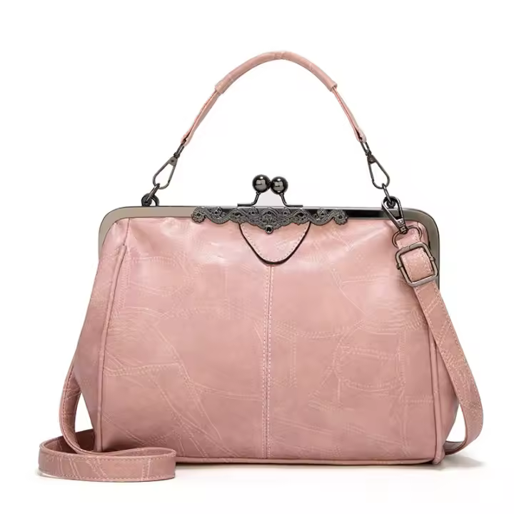Bolso de hombro de estilo Simple Vintage para mujer, bolso cruzado de cuero PU de alta calidad, bolso de mano de diseño Boston de moda - 1