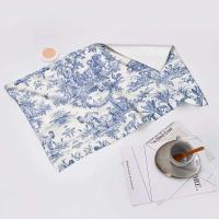 Toile De Jouy Toalla Algodón Francés Azul Marino Baño Ducha Deportes Yoga Toallas - details 31