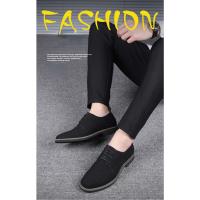 Zapatos informales de gamuza para hombre, calzado con cordones, Oxford azul, planos, transpirables, talla grande 38-48 - details 5