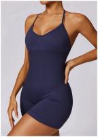 Mono de Yoga para Mujer Kailuoka Sexy Fitness Romper Sin Mangas y Espalda Disfraz Deportivo Corto en Color Sólido para Otoño e Invierno Material Exterior de Nylon - details 17