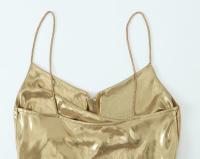 Ropa de mujer europea y americana, francesa, mini vestido de metal con tirantes brillantes 1165152 - details 14