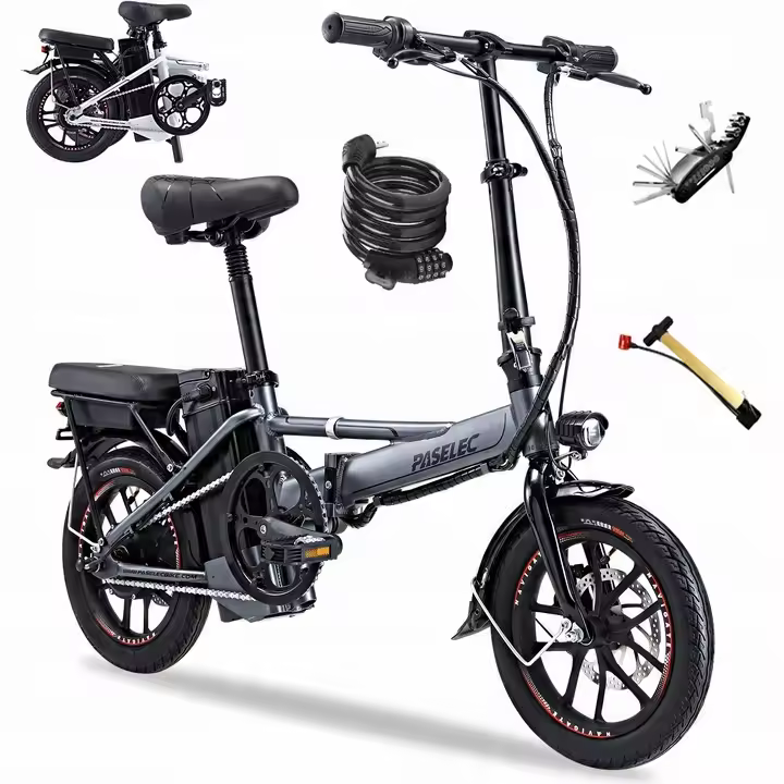 Paselec Mini 400W 48v13ah bicicleta eléctrica urbana 40km/h 14" gris - 1