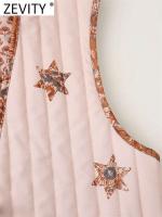 Chaqueta Chaqueta de Moda para Mujer Zevity 2024 Cuello Alto con Estampado Acolchado y Lacio - details 12