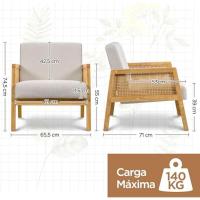Sofá de Madera con Resalones Relax de Ratán para Salón, Dormitorios, Sala de Recepción, Sala de Lectura - details 2