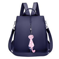 Mochila de Viaje para Mujer Multi-use de Nylon en Color Sólido Gran Capacidad con Colgante de Gato Bolso de Hombro Simple y Elegante - details 25