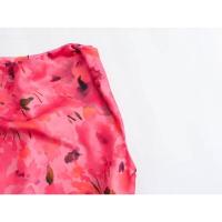 BUNO-Vestido de verano sin mangas con estampado floral vintage para mujer, vestido midi elegante de satén con abertura, cuello descubierto, fiesta de invitados de boda, novedad de 2025 - details 4