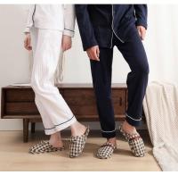Zapatillas antideslizantes para parejas, hogar, cuatro estaciones, granulado, otoño e invierno, interior, suela de tela de fondo suave, suelo de madera silencioso - details 6