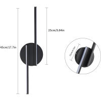 Lámpara LED de Pared Interior, 16W, 1800LM, GOECO, 3000K/6500K, Luz Blanca Cálida/ Blanca Fría, 1800LM, Blanco/Negro - details 2