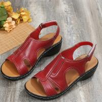 Sandalias ortopédicas De cuña para Mujer, zapatos cómodos De Color sólido, Sandalias ligeras De talla grande para playa, 2023 - details 6