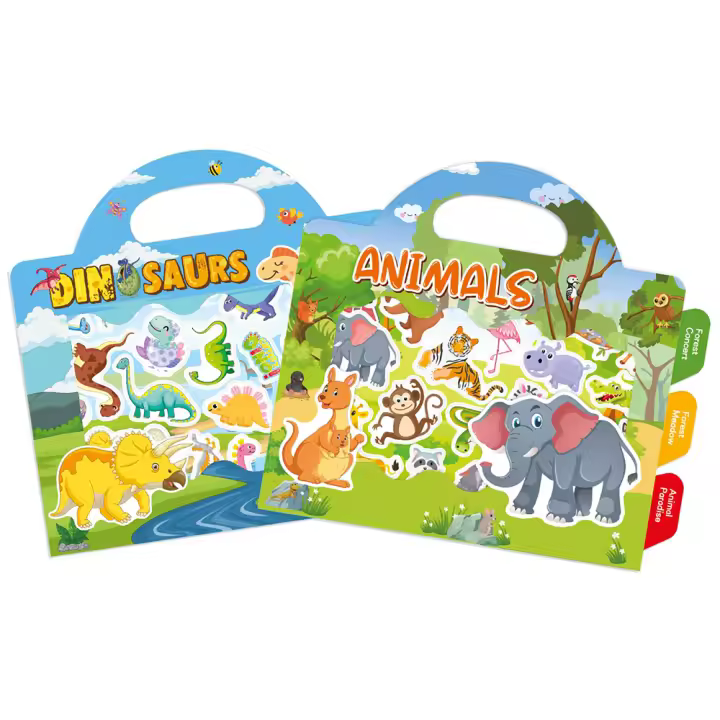 Libros de Pegatinas Reutilizables NeWYeS Pegatinas de Dibujos Animados para Niños - 1