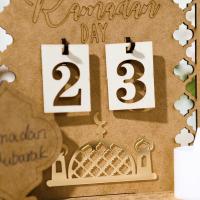Calendario de cuenta regresiva de Ramadán, adorno de madera Eid Mubarak, decoración de Ramadán Kareem para el hogar, decoración de fiesta musulmana islámica AL Adha - details 5