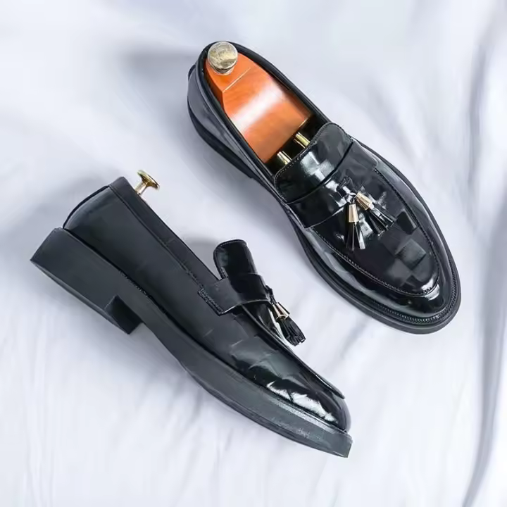 Producto más vendido 2025, zapatos de hombre clásicos de oficina de cuero genuino Oxford estilo caminar italiano de lujo - 1