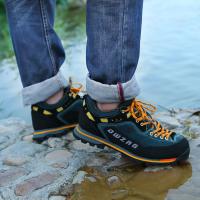 Zapatos de senderismo para hombre, calzado de cuero para deportes al aire libre, senderismo y caza, transpirable, impermeable, antideslizante - details 13