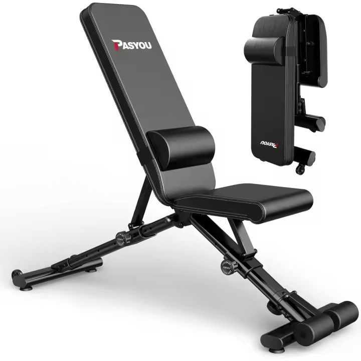 Banco de Pesas Ajustable con 90 Grados, Banco de Musculación Plegable, Declinable/Inclinable, Entrenamiento Abdominales Capacidad de Peso de 400KG - 1