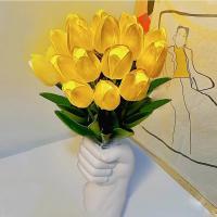 Lámpara LED de noche de tulipán, lámpara de mesa de flores artificiales, ramo de flores simuladas, ramo decorativo - details 17