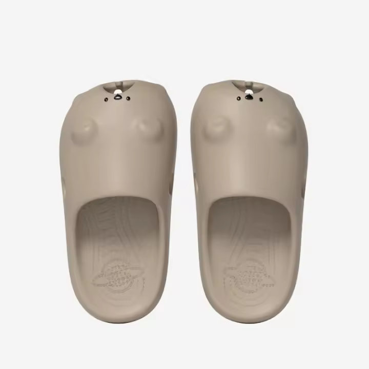 Marmota con dientes de ciervo zapatillas frescas de las mujeres de verano de fondo grueso aumento de altura casa antideslizante pareja Baotou zapatillas hombres - 1