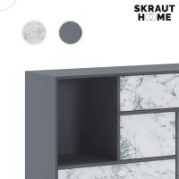 Mueble de Comedor Elegante Estilo Wind Madera Resistente Blanco/Cemento Longitud de 86x120x40cm - details 26