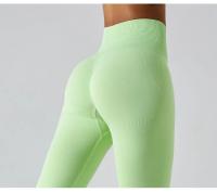 Pantalones deportivos ajustados de secado rápido para mujer, pantalones de Yoga ajustados, pantalones de Yoga de punto sin costuras, pantalones de chándal transpirables antitratamiento para gimnasio y Fitness - details 3