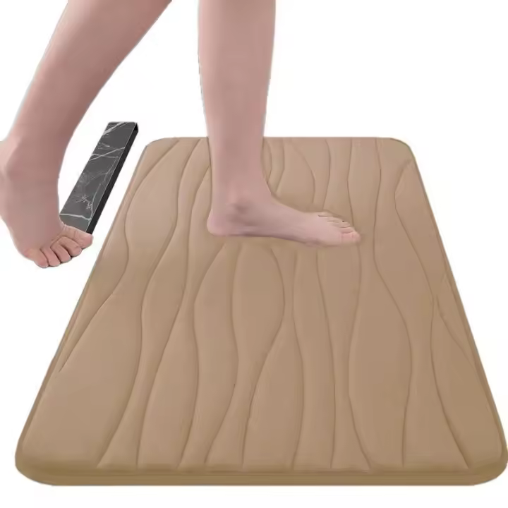 Alfombra de baño de espuma viscoelástica Alfombras de baño absorbentes de agua Alfombra de inodoro Alfombra de piso Alfombra suave gruesa Alfombra lavable a máquina antideslizante - 1
