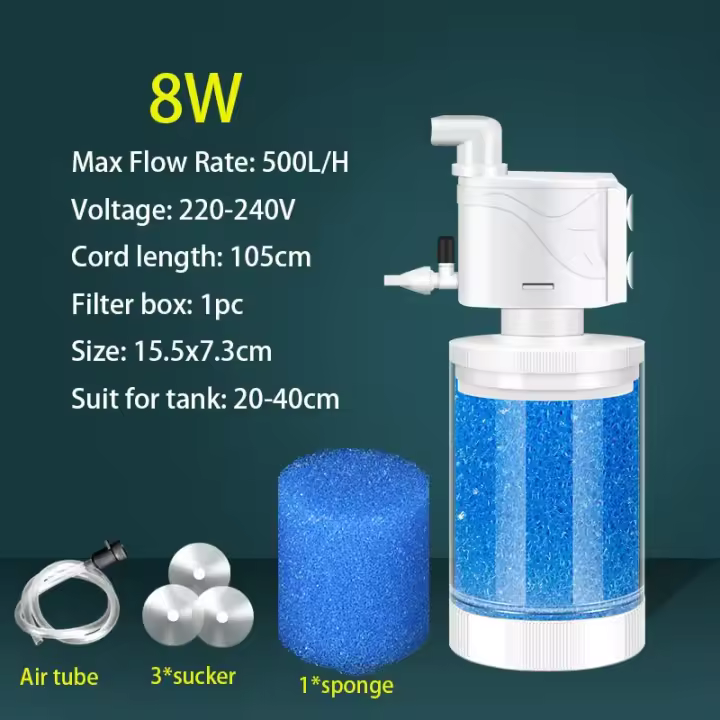 De Esponja para Acuario Filter, de Purificación de Agua internal Filter, Bomba de Agua múltiple para Pecera, Onda para hacer taburete, Bomba de aire with Sucker - 1