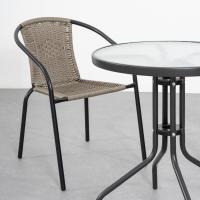 Conjunto de 2 Sillas de Jardín para Exterior |   2 Sillones de Ratán Natural y Acero para Balcón o Terraza |   Apilables |   Cómodas y resistentes | Conocimientos generales - details 8