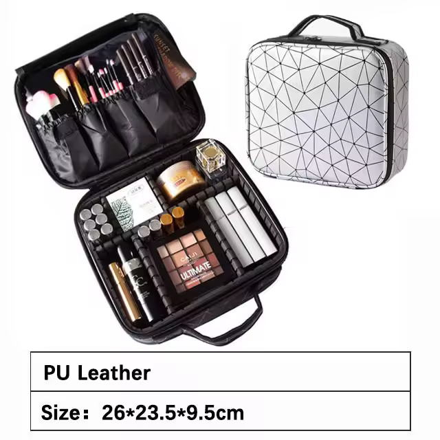 Moda Nueva Bolsa de Cosméticos con divisiones, bolso de maquillaje multifuncional portátil - 1