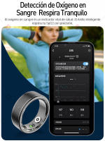 Anillo inteligente, frecuencia cardíaca/oxígeno en sangre/monitoreo del sueño, anillo de seguimiento de calorías con contador de pasos, duración de batería de 7 días, resistente al agua compatible con iOS y Android - details 10