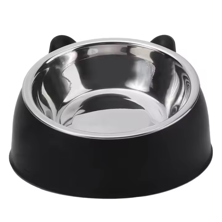 Cuenco inclinado de acero inoxidable para gato y perro, comedero antideslizante para mascotas, 15 grados, protección para el cuello - 1