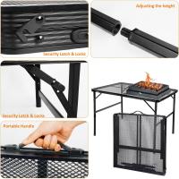 Mesa Plegable, fácil de Guardar, Mesa de Picnic compacta y portátil para Parrilla, Camping al Aire Libre, jardín, Patio, Comedor, Barbacoa, Fiesta, Mercado, 3 pies (Mediana, Plateada) - details 27