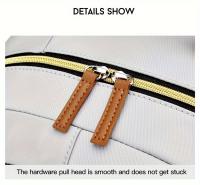 WEIXIER Mochila multifuncional elegante para hombre: nailon duradero con textura de cocodrilo, gran capacidad para computadora portátil, viajes, escuela y trabajo, diseño blanco y marrón, regalo perfecto para amigos y familiares, mochila de viaje - details 17