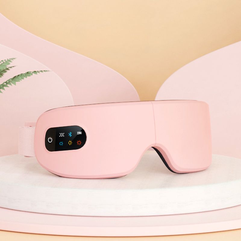 Masajeador de Ojos MUKASI con Calor, Música por Bluetooth, Masaje Vibratorio, Masajeador de Ojos Plegable para Aliviar la Fatiga Ocular, Ojos Secos y Mejorar el Sueño, Regalo para el Día de la Madre