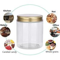 20 piezas de plástico transparente para almacenamiento de mascotas, tarro vacío con tapas de aluminio doradas y plateadas, contenedor de cosméticos para crema facial, suministros para el hogar, 250ml - details 4