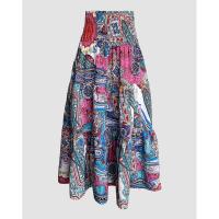 Vestido largo holgado con estampado y cintura elástica para mujer, verano 2025 - details 27