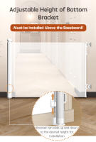 PANGDUBE-puerta de malla Flexible para bebé, barrera de seguridad para mascotas, tapón para perros de 86cm de altura, puerta de seguridad para bebés, puerta de escalera de 140cm o 180cm de longitud - details 5