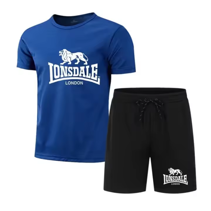 Conjunto Casual de Verano para Hombre Pantalones Cortos, Camiseta de Manga Corta, Conjunto Deportivo Transpirable y Secado Rápido - 1