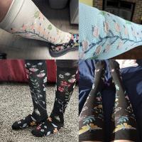 Medias de compresión con patrón floral para hombre y mujer, medias deportivas profesionales, edema, venas varicosas, enfermeros, 6 pares - details 9