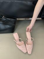 Hada francesa viento punta cabeza bolsa cabeza media zapatillas mujer usando nuevo tacón delgado arrugado zapatillas geniales - details 22