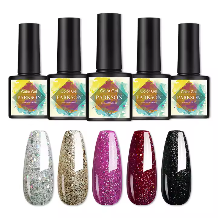 Parkson-Juego de 5 esmaltes en Gel para uñas, barnices UV híbridos semipermanentes para manicura, diseño artístico - 1