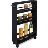 Carrito Auxiliar con Ruedas Hylla Mueble Auxiliar para Almacenamiento Verdulero o Mesa Auxiliar con 2 Ruedas, 2 Piernas, 3 Compartimentos y Superficie - details 2