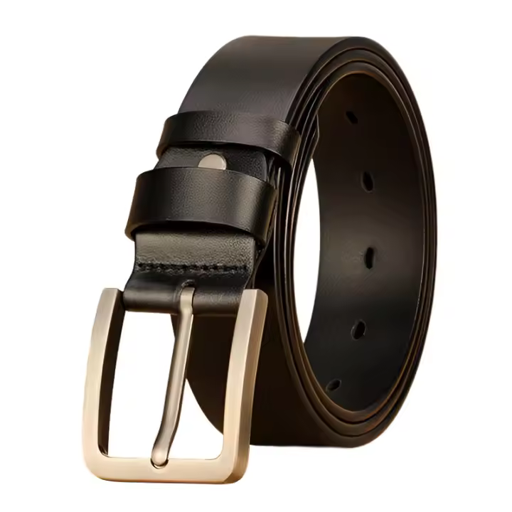 Cinturón con hebilla de Pin de aleación de PU para hombre, cinturones de ocio de negocios, cinturones negros de invierno para hombre - 1