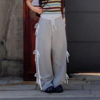 Pantalones de Pierna Ancha y Cintura Suelta con Encaje Harajuku Colección de Primavera-Otoño para Mujeres Cintura Elástica, Abierto en la Cintura - details 7