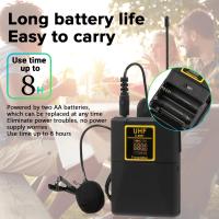 Micrófono de Lavetina Inalámbrico UHF 30 Canales Disponibles Alcance de 50m Para Cámara DSLR - details 1