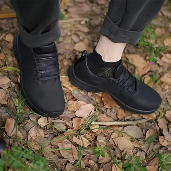 Dos usan hombres commuter low-top senderismo zapatos de piel de becerro transpirable impermeable oro V inferior resistente al desgaste garantía de calidad un año - 1