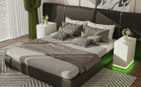 RCynview Mesita de Noche Blanca Diseño Rectangular de Madera 3 Cajones de Almacenamiento - details 0