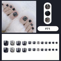 Set de manicura de uñas postizas redondas, 24 piezas, estilo gótico, para festivales, cosméticos para fiestas - details 5
