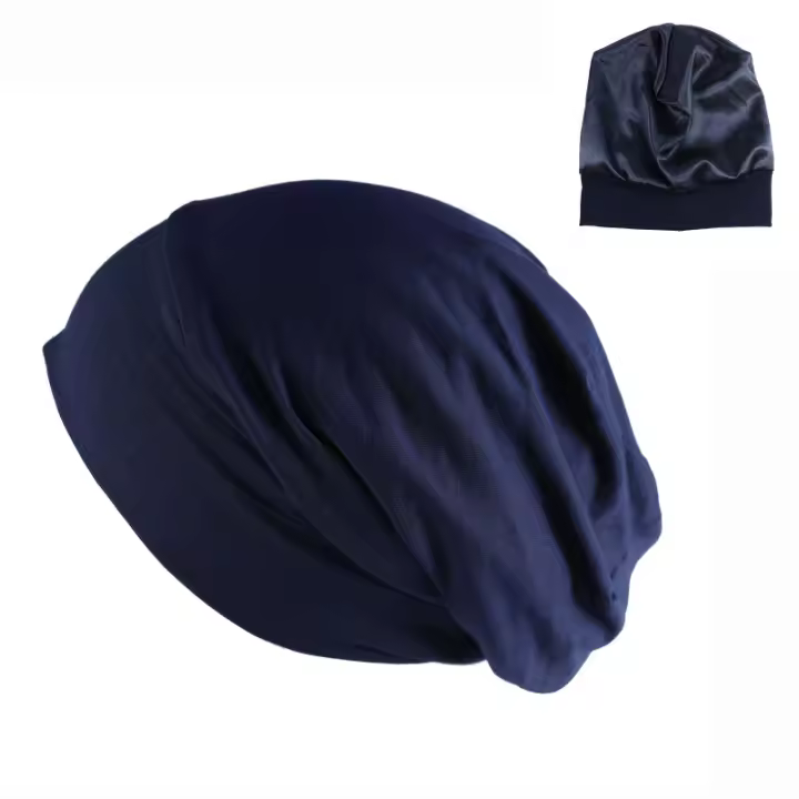 1 gorro de dormir con forro de satén para cabello rizado y trenzas que se mantiene envuelto toda la noche con para mujeres y hombres - 1